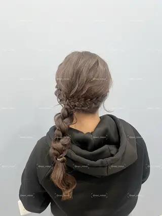 セミロング ヘアアレンジ Hairset minoriのヘアスタイル