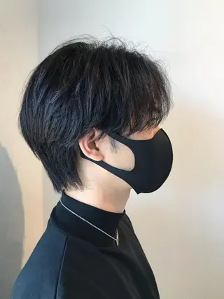 ショート メンズ ニュアンスパーマ/ レイヤー/茶屋町のヘアスタイル