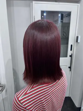 セミロング 抜け感/ワンカラー/ 明大前/桑田のヘアスタイル