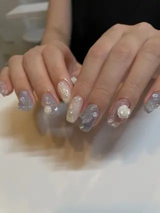 ネイル anyora nail salon所属・大人ワンホン キラキラ/Ayanoのネイルデザイン