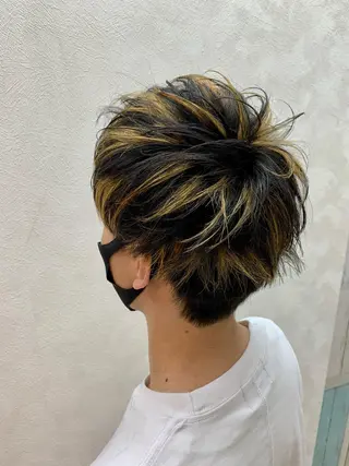 ショート カラー メンズ 加藤 遥花のヘアスタイル