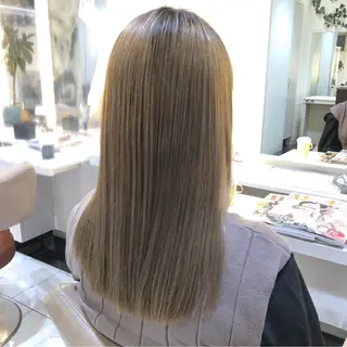 ロング パーマ 安井　昴 💫ブリーチ縮毛矯正のヘアスタイル