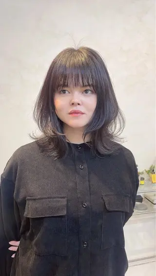 ミディアム カラー ウルフ/ボブ/レイヤ ーカット◎ricoのヘアスタイル