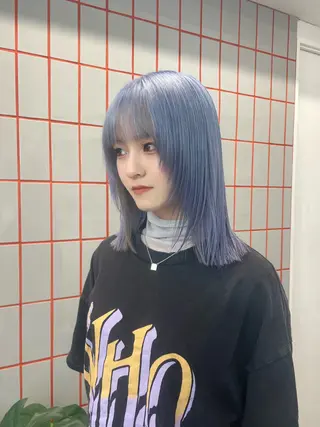 セミロング カラー 💍ダメージ最小限 ブリーチ/ちさと💍のヘアスタイル