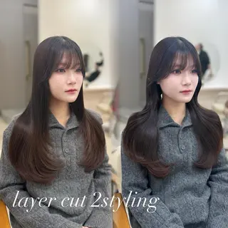 ロング 髪質改善韓国レイヤー SHIORI🦋のヘアスタイル