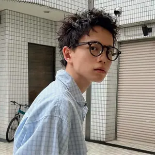 ショート パーマ メンズ スパイキーショート/ メンズヘア/hugeのヘアスタイル