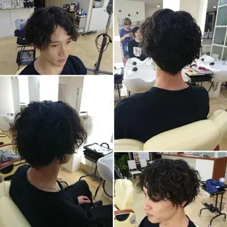パーマ メンズ ミディアム デザインカラー/ 推しの配色　肥後のヘアスタイル