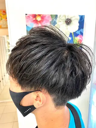 ショート パーマ メンズ 【𝐀𝐬𝐡大森】 石崎竜祐のヘアスタイル