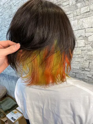 カラー セミロング 派手髪/ハイトーン/ エクステ✨ユウキのヘアスタイル