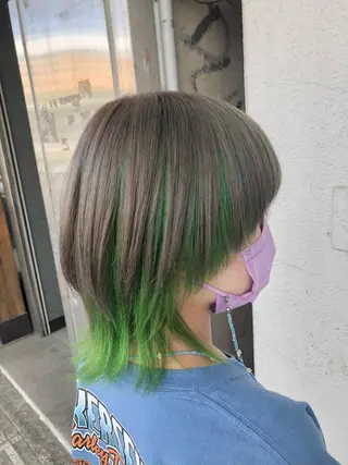 ショート カラー ダブルスキルエクステ /羽エクステ白石宇由のヘアスタイル