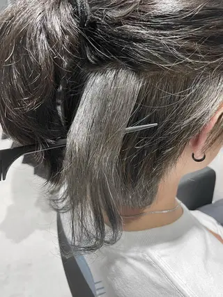 ミディアム カラー パーマ メンズ _WHITE / KENTOのヘアスタイル