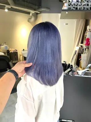 セミロング カラー 渋谷🤍ハイトーン、 エクステ🤍アミルのヘアスタイル