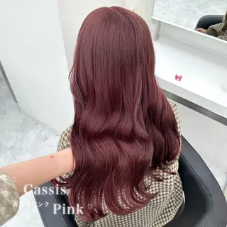 セミロング カラー 韓国風艶髪🎀 暖色カラー🤍のヘアスタイル