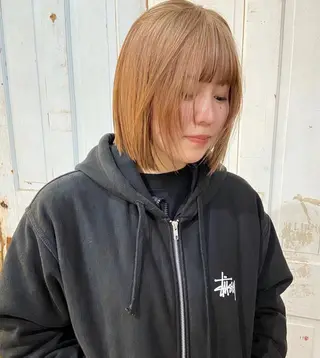 ミディアム カラー ヘアアレンジ デザインパーマ メンズカット 郁美のヘアスタイル