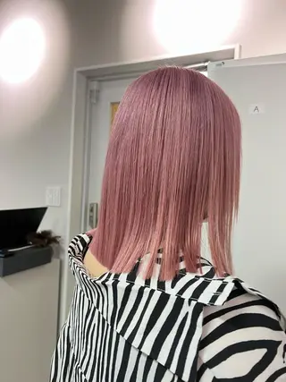 ミディアム カラー ハイトーン&髪質改善 &韓国エクステ🤎のヘアスタイル