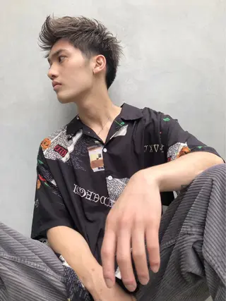 ショート カラー メンズ 横浜メンズパーマ🔥 大野賢人のヘアスタイル