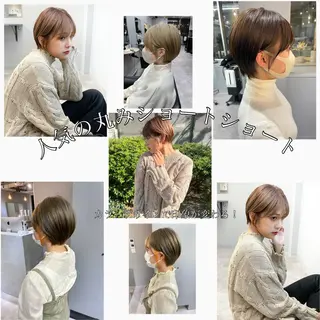 ショート カラー アイブロウ 美髪矯正・レイヤー 倉友哉のヘアスタイル