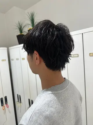 メンズ レイヤー 艶々カラーのヘアスタイル