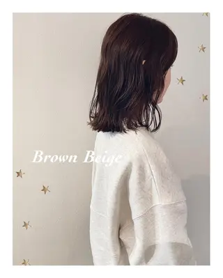 ミディアム カラー 市川 千夏のヘアスタイル