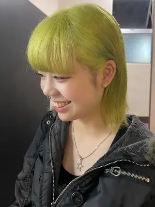 ミディアム カラー 安部佑哉/ハイトーン /レイヤー/ブリーチのヘアスタイル