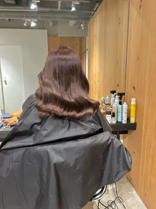 セミロング カラー スキバサミを使わない カット🌼唯🌼のヘアスタイル