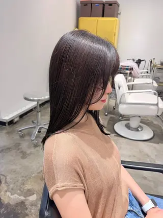 セミロング カラー ミタニ ナギサのヘアスタイル