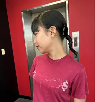 ミディアム ヘアアレンジ 市川 蘭のヘアスタイル