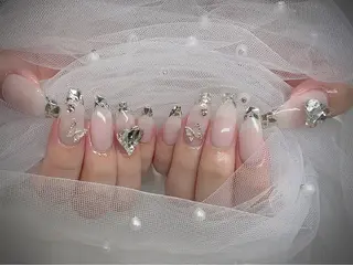 ネイル I-nailロング /ワンホン/キラキラのネイルデザイン