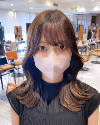 ミディアム 顔まわりカット🌟 くびれヘア/寺門遥輝のヘアスタイル