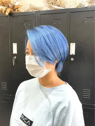 ショート カラー パーマ ヘアアレンジ キッズ ネイル マツエク・マツパ 切りっぱなしヘアボブ ミディアムヘアRYOのヘアスタイル