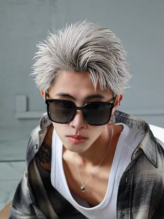 ショート カラー メンズ 湘南のパーマ職人 🔥清水琉葵🔥のヘアスタイル