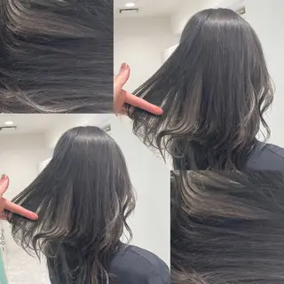 ミディアム カラー ヘアアレンジ 韓国風ベージュ🤎 赤みなし🌿横浜🤎のヘアスタイル