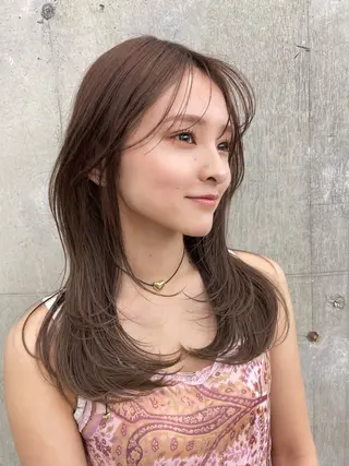 ロング カラー ヘアアレンジ 【柔らか透明感✨/ 似合せ前髪】大石葉月のヘアスタイル