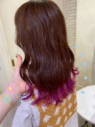 セミロング カラー 横浜/デザインカラー 個性派ヘアメ/まこのヘアスタイル