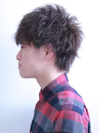 ミディアム カラー メンズ メンズヘア特化 崎田 成人のヘアスタイル