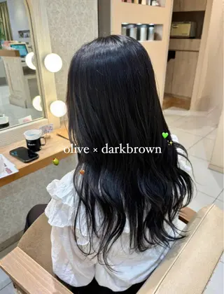 セミロング カラー ブリーチなしカラー/ 暖色カラー/艶カラーのヘアスタイル