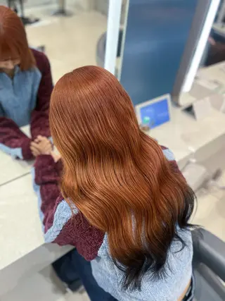 ロング カラー Haru /暖色🍷 /ボルドー/韓国ヘアのヘアスタイル