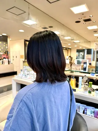 ミディアム クロスパーマ/うる艶 カラー/Kurumiのヘアスタイル