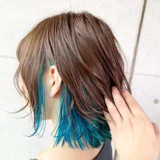 ミディアム カラー 福森 みずきのヘアスタイル