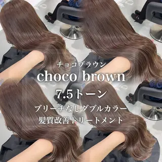 カラー 🤍ブリーチなし ブラウンhimi🤍のヘアスタイル