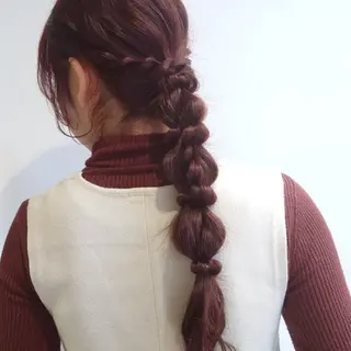 ロング カラー ヘアアレンジ かわい ゆうな 髪質改善/縮毛矯正のヘアスタイル