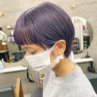ショート カラー Lull1人美容室 バレイヤージュのヘアスタイル