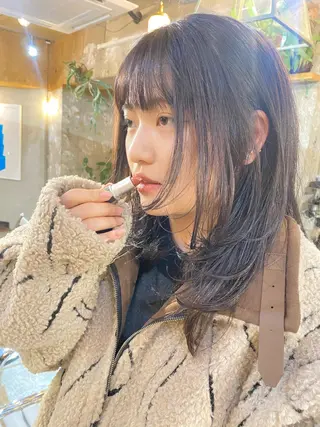 セミロング カラー 竹内 柚子のヘアスタイル