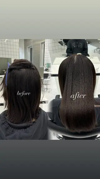 ミディアム 縮毛矯正特化 髪質改善辻良輝のヘアスタイル