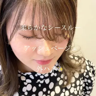 ミディアム カラー パーマ ヘアアレンジ 小林 佳祐のヘアスタイル