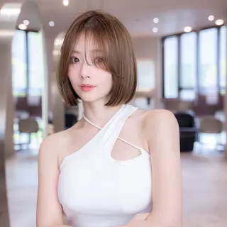 ミディアム 原宿/韓国/髪質改善 /レイヤー/ボブのヘアスタイル