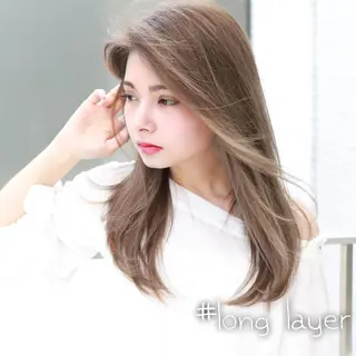 セミロング カラー 渋谷レイヤーカット❌ 縮毛矯正専門/武田涼のヘアスタイル