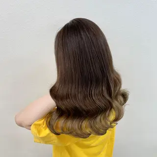 セミロング カラー ヘアアレンジ 🤍韓国ヘア特化 🤍力丸🤍のヘアスタイル