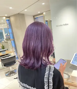 セミロング カラー ヘアアレンジ 艶髪✨寒色カラー✨ 翁長孝輔のヘアスタイル