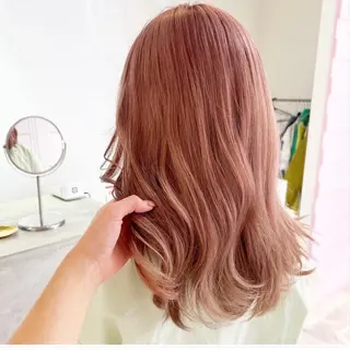 セミロング カラー 🎀ダブルカラー/ ピンク×ガーリー🎀のヘアスタイル